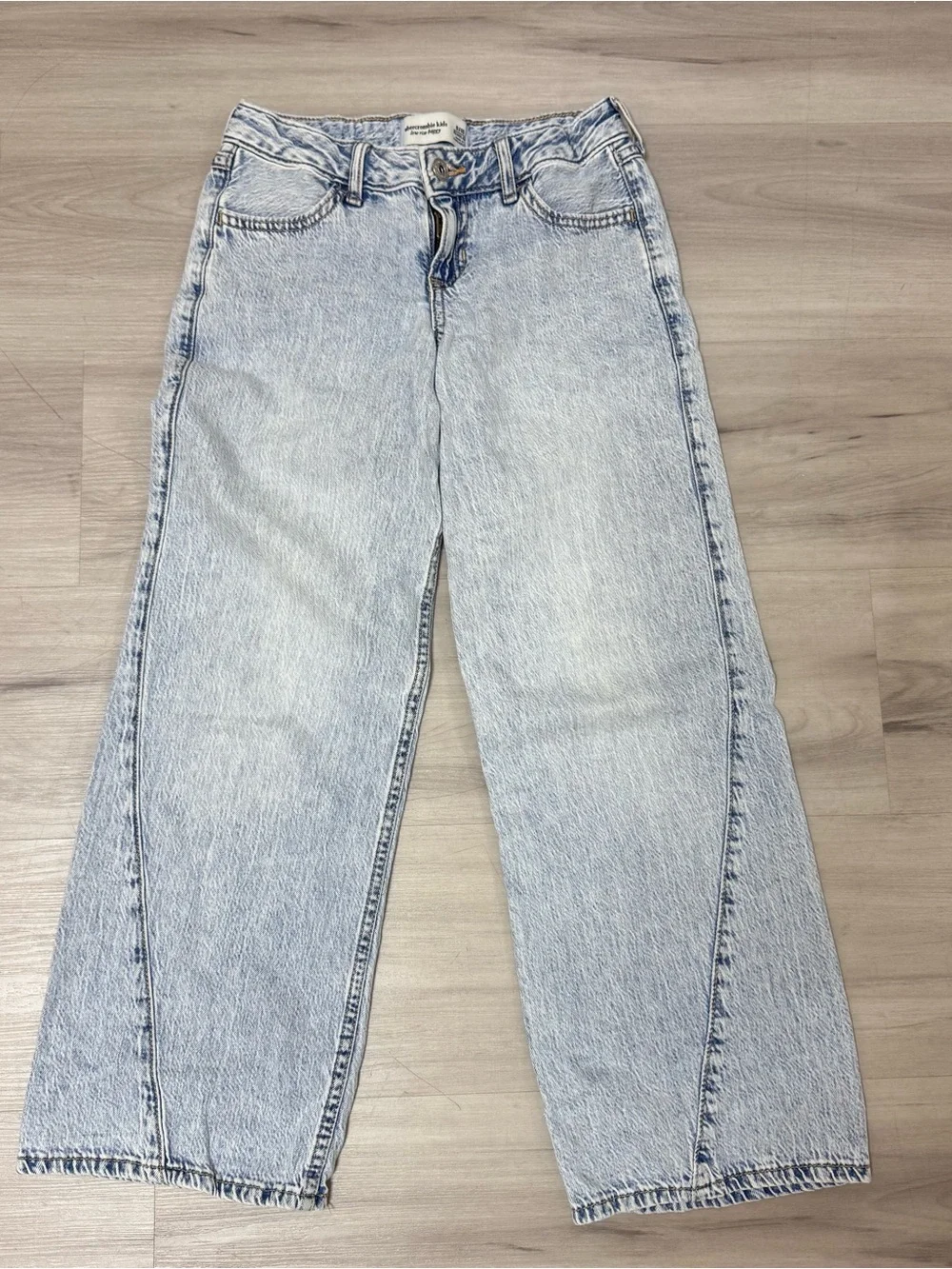 abercrombie kids Light Wash Wide Leg Jeans
